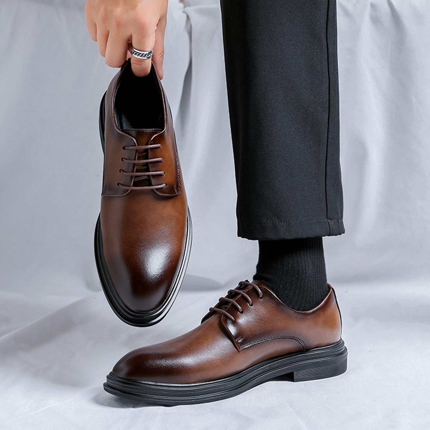 Zapatos para Hombre Derby con Cordones Clásicos Negocios