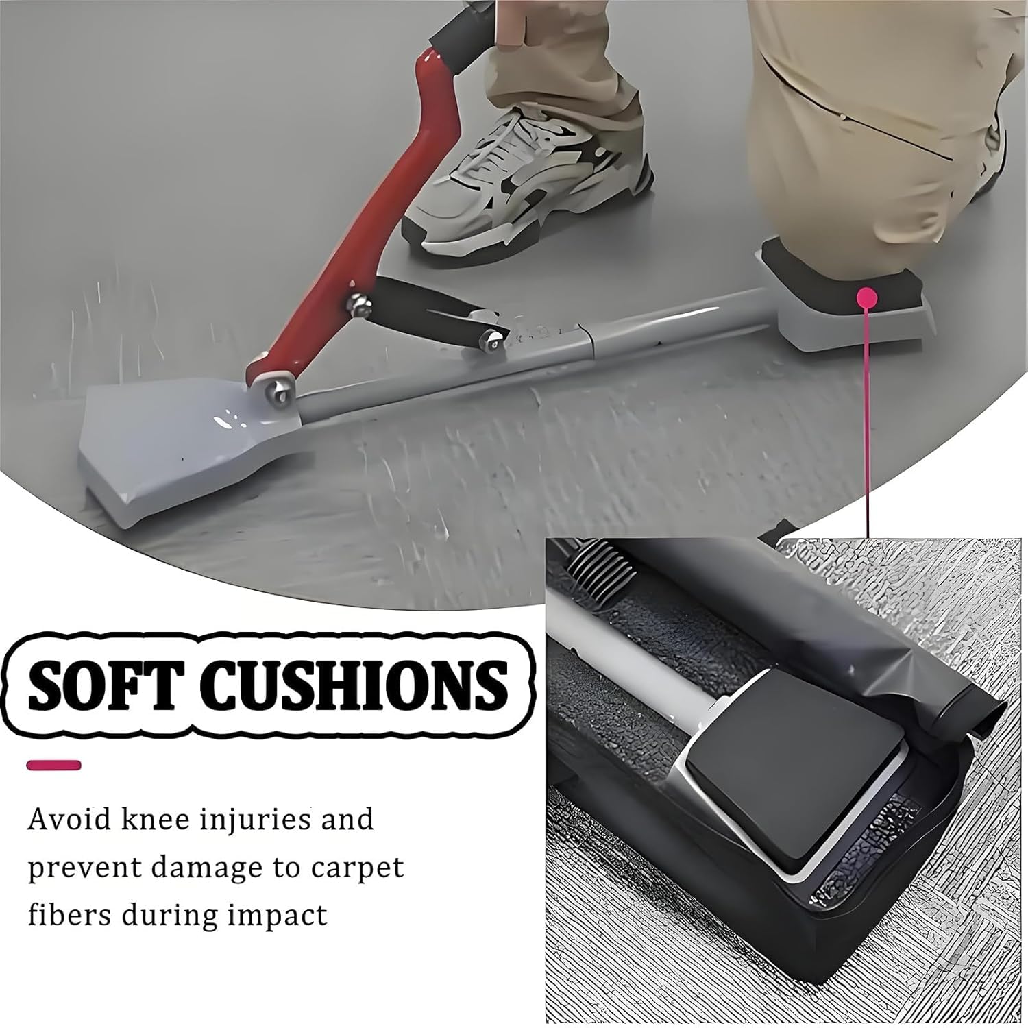 Outil pour tendre les moquettes sans s'agenouiller, kit d'outils pour la pose de moquettes, conception à triple prise, 20 aiguilles en acier trempé, outil pour la pose de revêtements de sol, pour la p
