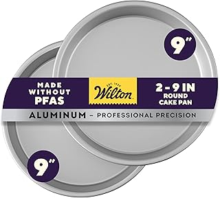 Wilton 2-Piece 9 x 2 Inch Round Cake Baking Pan Set, Even Heating Alumin...