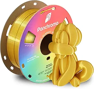 Polymaker Panchroma Silk PLA Filament 1.75mm 1kg, Shiny Gold, New and Improved Formula, Better Strength, Printing Speed and Clog-Free. Works in Most FDM and Multicolor 3D Printers.