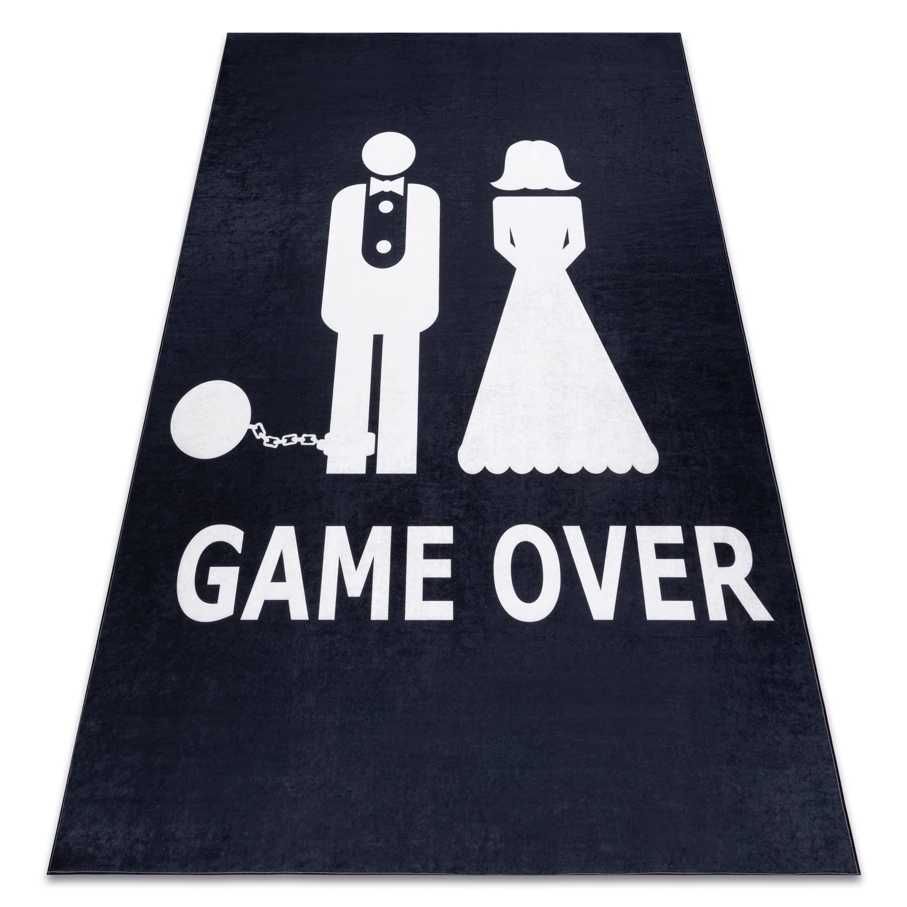 Tapis Game Over noir 160x220 cm lavable et antidérapant
