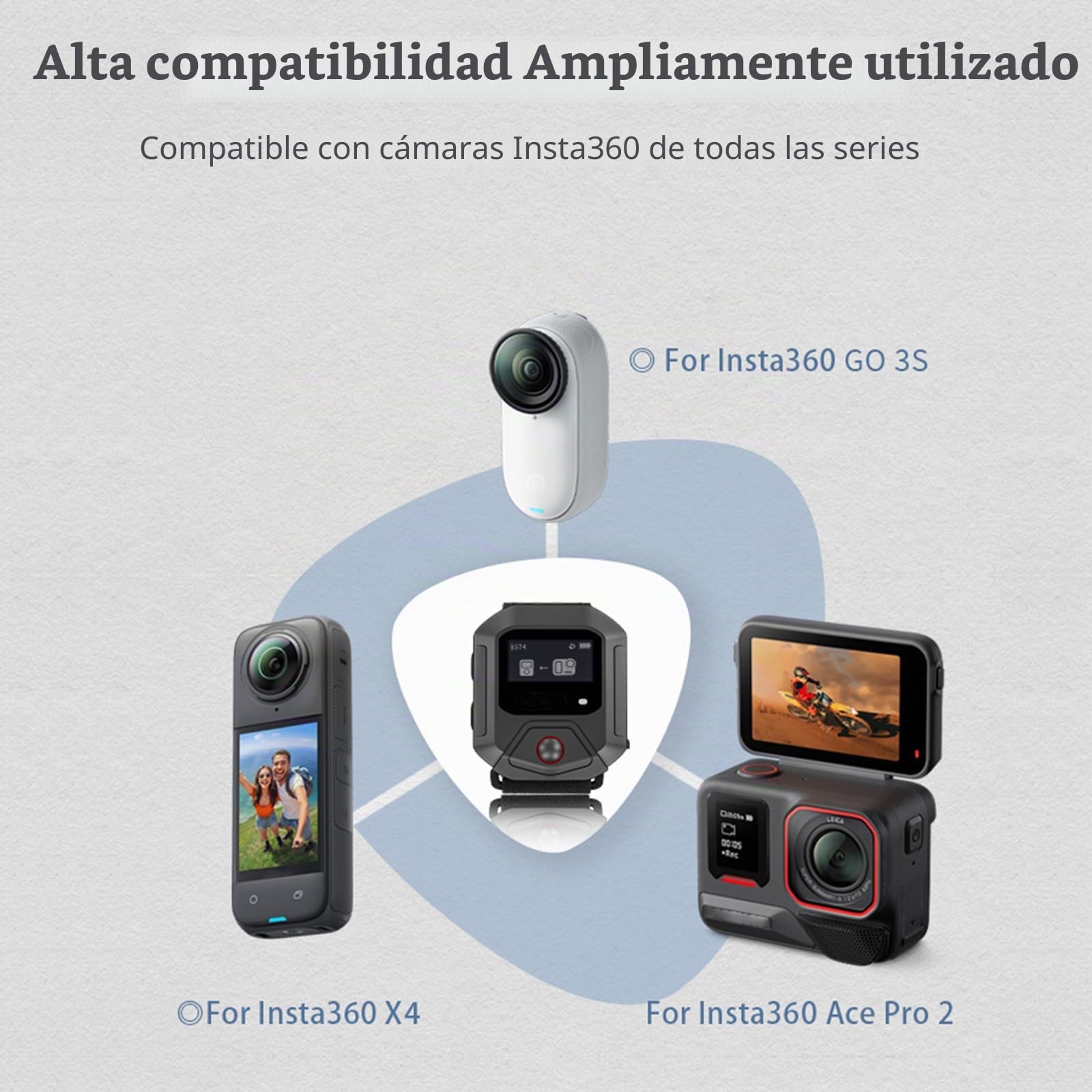 Mando a distancia Bluetooth para Insta360 X4 Series/ACE PRO Series/GO3S Series Cámara GPS Bluetooth 5.0 Accesorios de control remoto inteligente