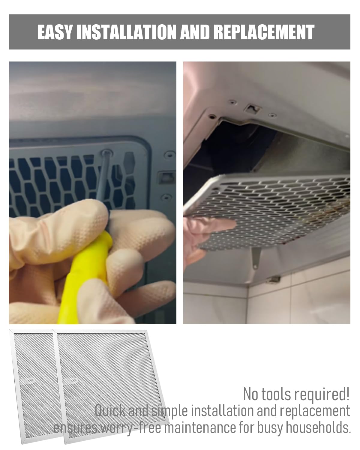 Filtro de aluminio para campana de grasa para Broan Nutone, 11.5 x 11.5 x 0.38 pulgadas, reemplaza s99010467 99010467, y tiene una pestaña de plástico de 2 unidades