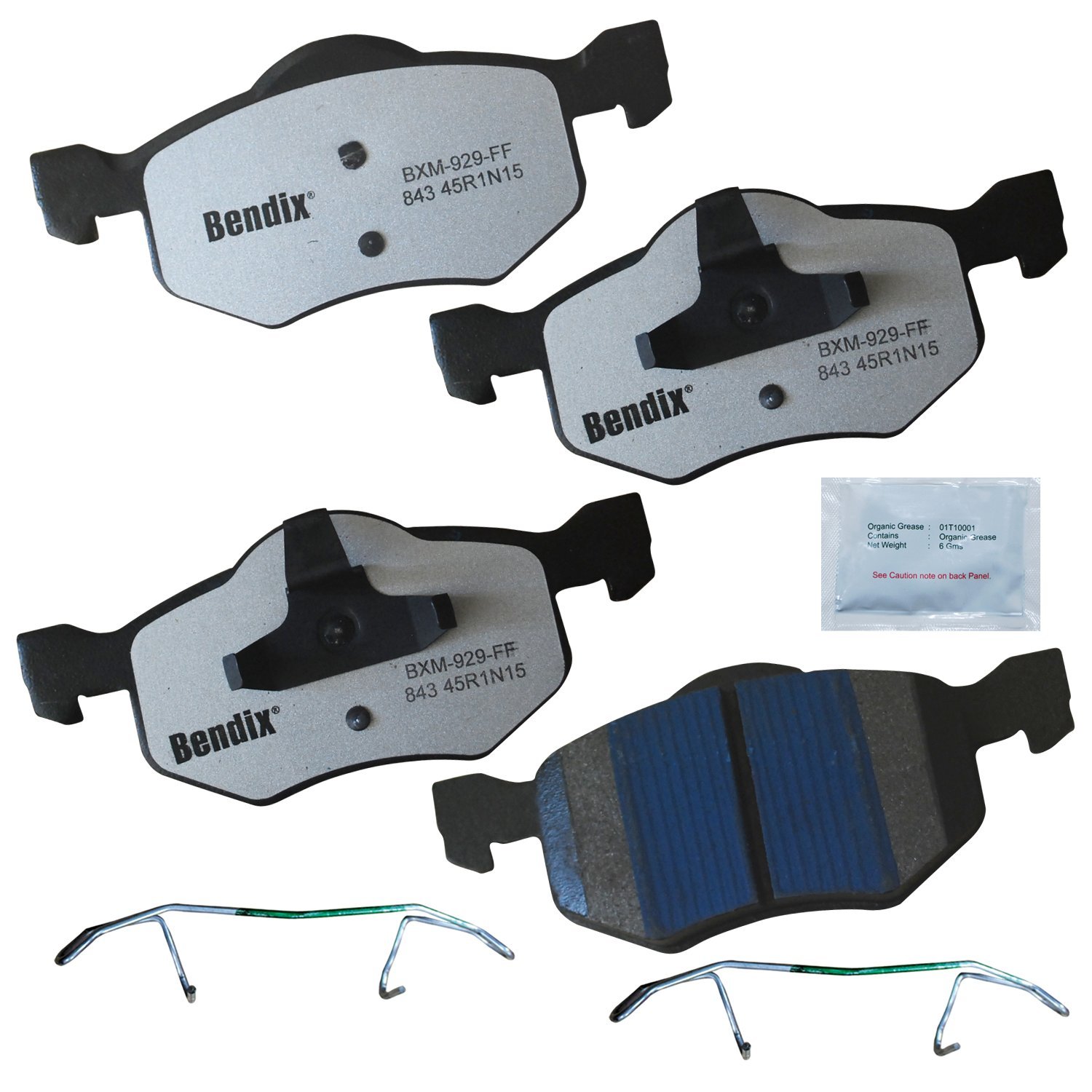 Bendix Fleet Metlok MKD843FM Semi-Metallic Front Brake Pads for Ford Escape 2007-2001, Mazda Tribute 2006-2001, Mercury Mariner 2007-2005