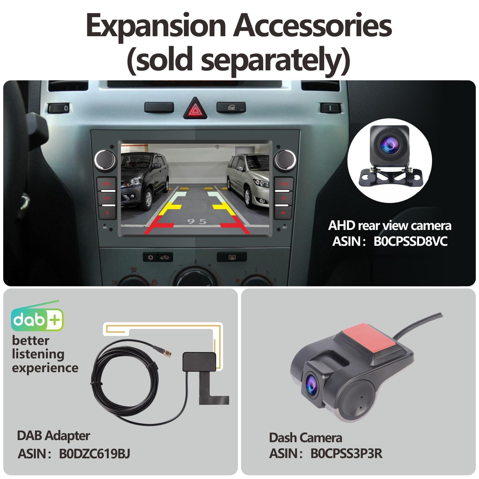 LXKLSZ Autoradio compatibile con Wireless Carplay/Android Auto per OPEL Antara Corsa con touch screen da Bluetooth/Mirror Link/Controllo del volante/Telecamera per retromarcia Colore grigio