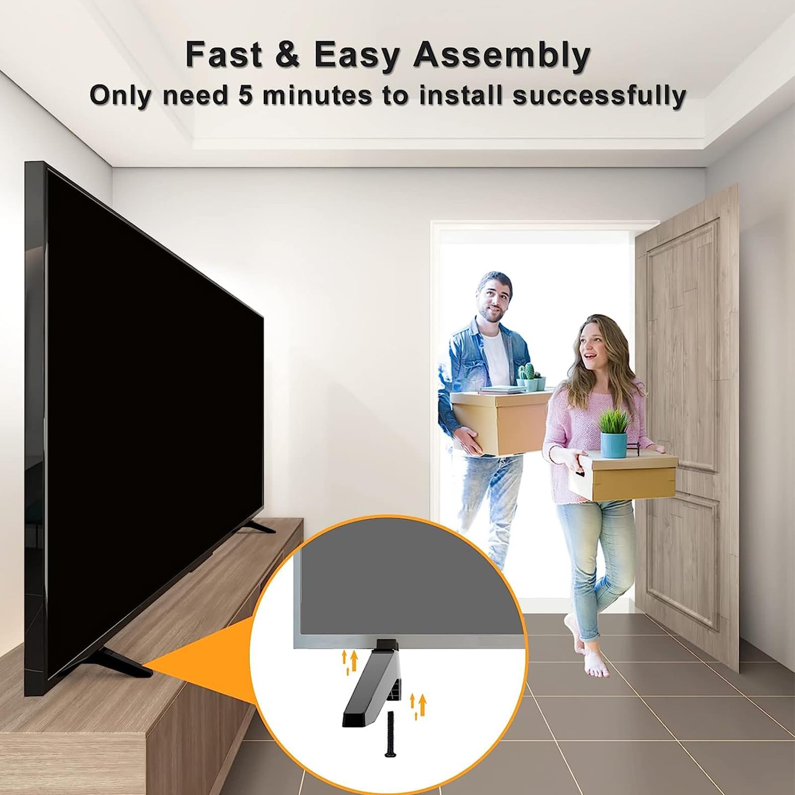 Gambe TV per LG Smart TV, base di ricambio per LG 43 pollici UK Series 43UK6200PUA, 43UK6200PLA, 43UK6090PUA 43UK6500PLA 43UK6500LLA con viti, facili da installare