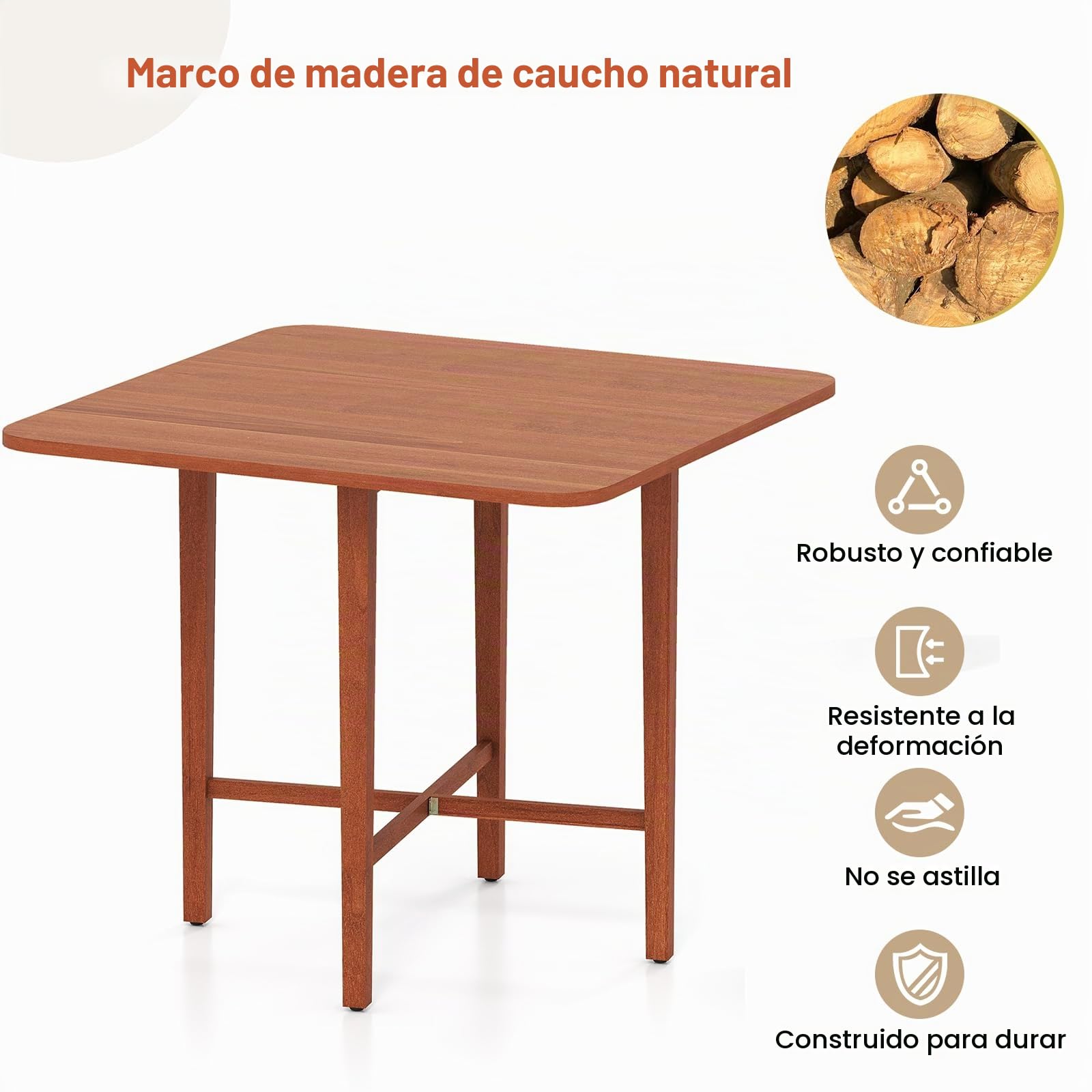 LIFEZEAL Mesa de Comedor Plegable de Madera con Diseño Compacto