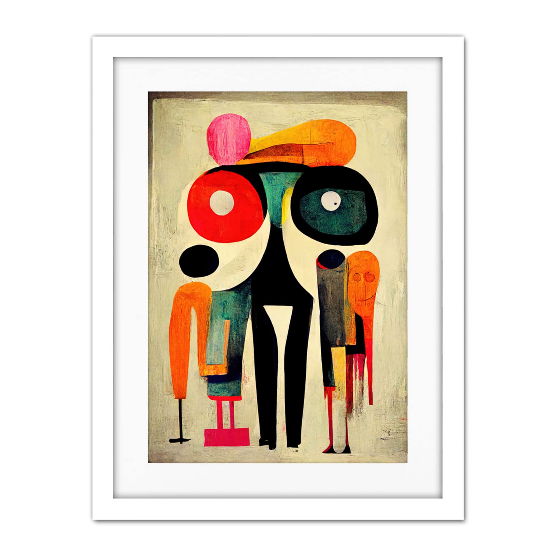 Doppelganger33 LTD Abstract Colourful Pop Art People Artwork Framed Wall Art Print 18X24 Inch