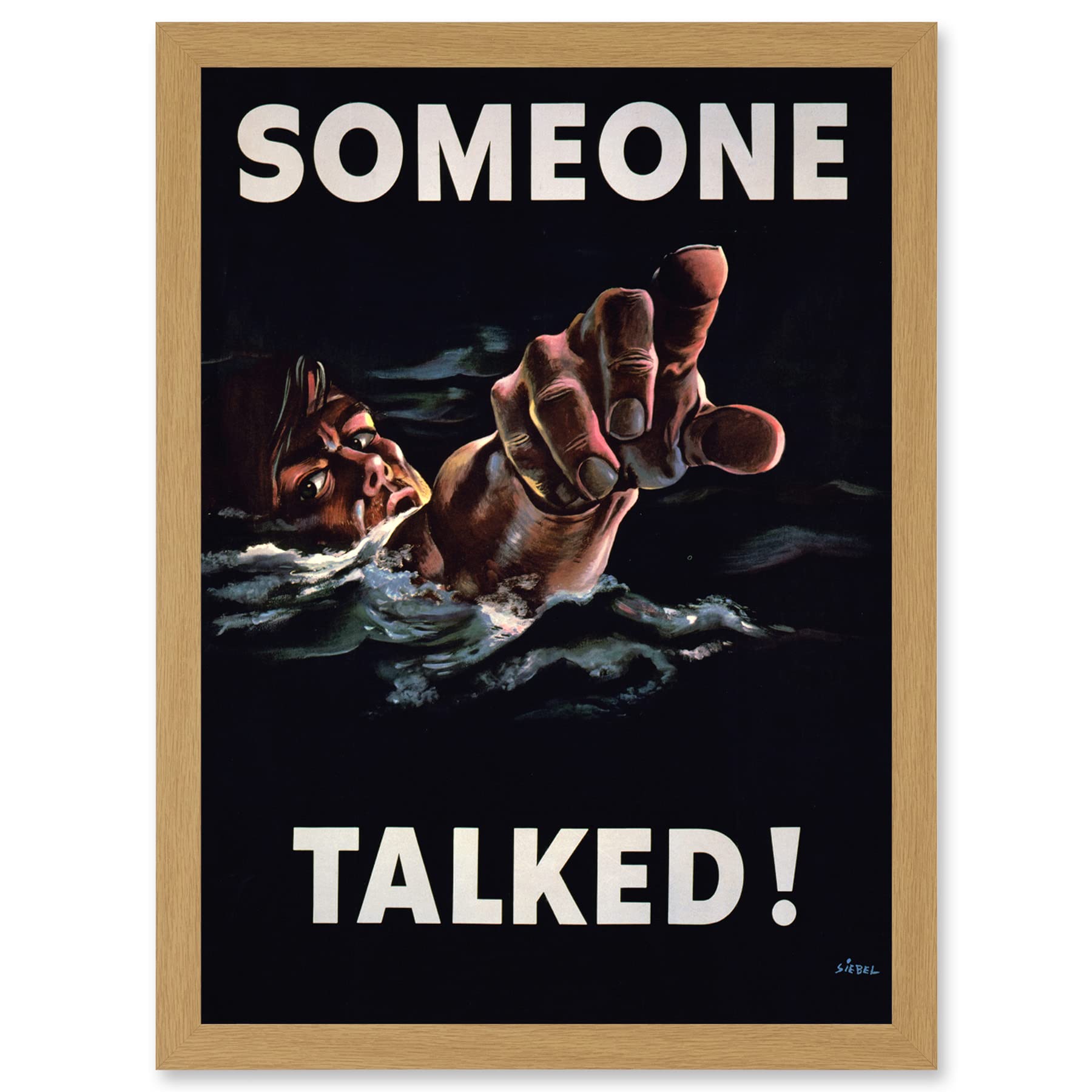Artery8 WW2 World War Someone Talked Sailor USA A4 Artwork Framed Wall Art Print