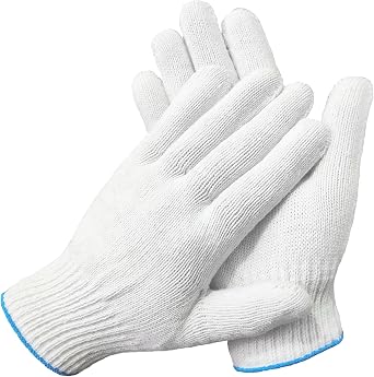 Cotton Work Gloves, Breathable Knit Safety Gloves, Lightweight Stretch Fit, Reusable for Gardening, DIY & Warehouse