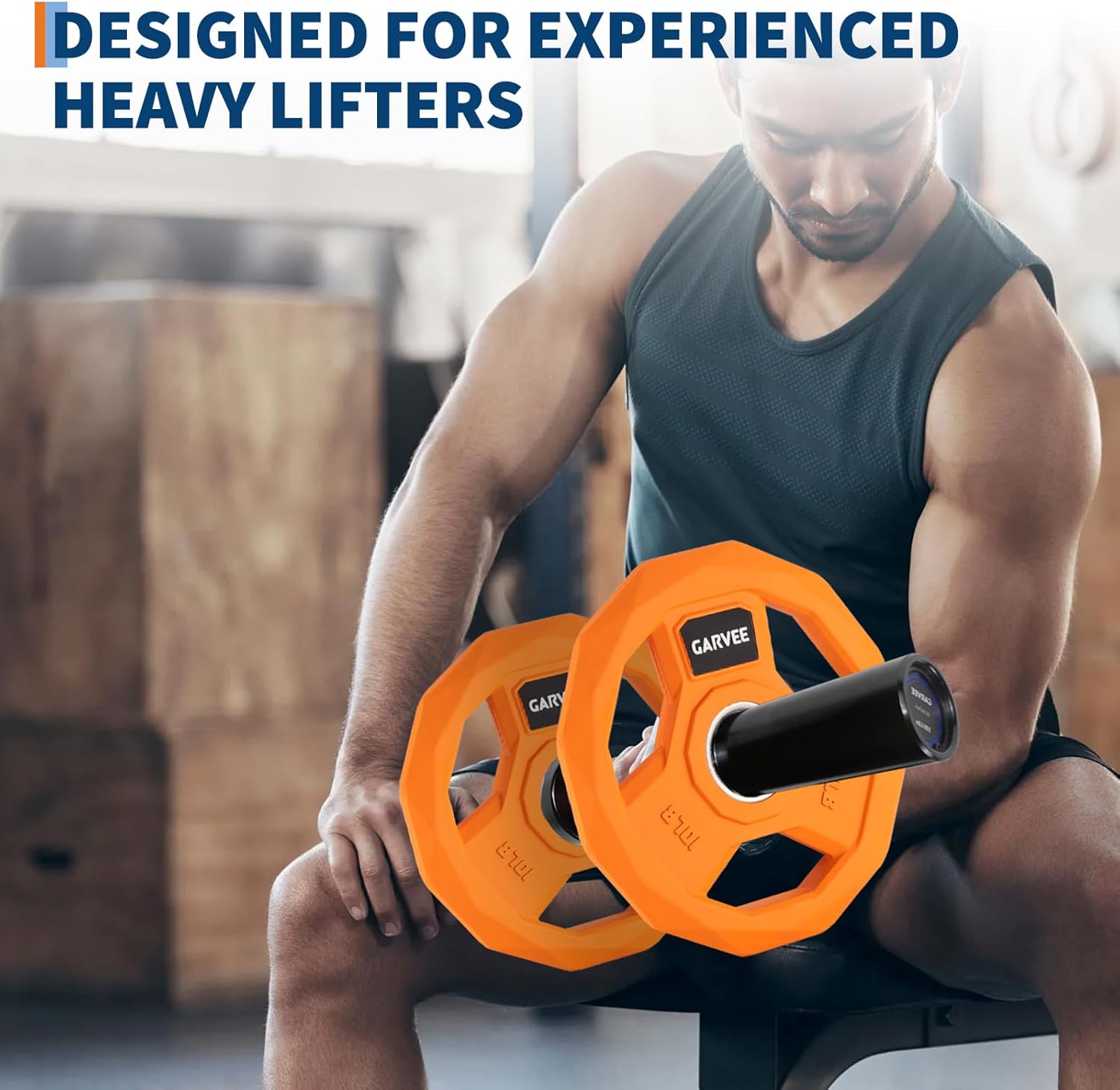 16 Inch Dumbbell Bar Handles (2-Pack) - Heavy Duty Solid Steel Loadable Bars w/Rotating Sleeves & Knurled Grips, 100LB Capacity, 2" Plate Compatible + 4 Spring Collars - Home Gym Strength Training