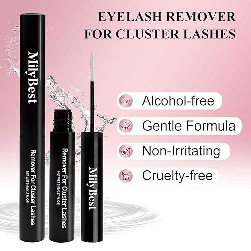 Miniatura 4 de MilyBest Kit de extensión de pestañas, 192 unidades de racimos de pestañas rizadas D, pestañas individuales en racimo y sello, removedor de