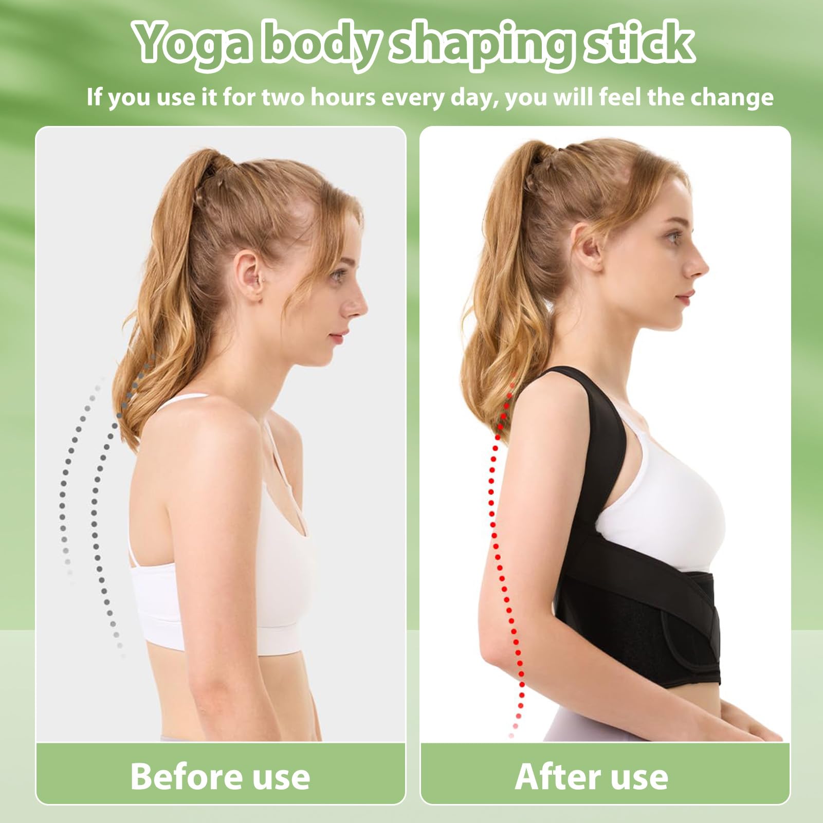 Bâtons De Yoga 80 cm Correcteur de Posture Redresseur de Dos Équipement Fitness
