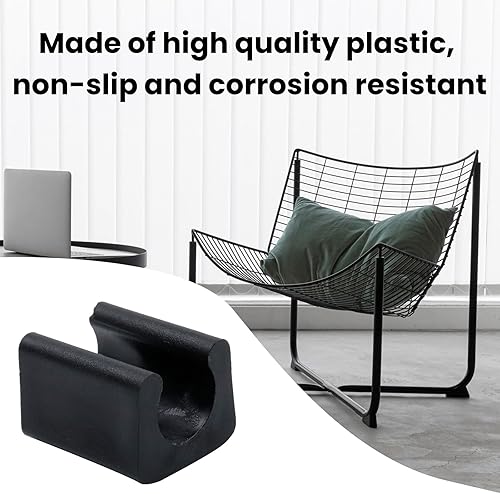 Miniatura 5 de Antrader Paquete de 20 patas de muebles de plástico con forma rectangular antideslizante para patas de silla, tapas de almohadillas de 0.55