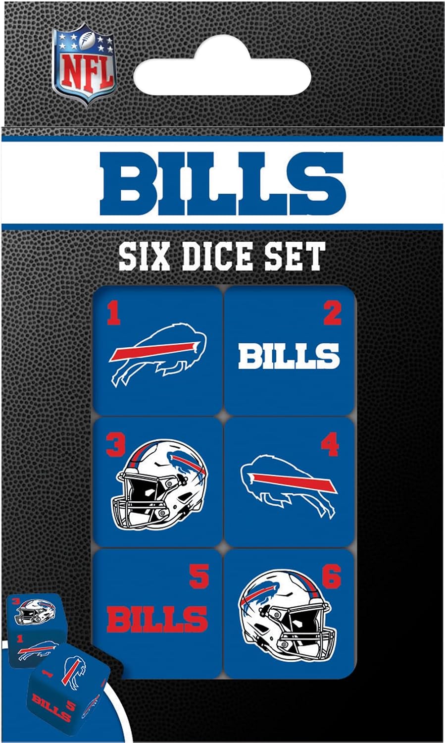 Masterpieces Officially Licensed NFL Buffalo Bills - 6 Piece D6 Gaming Dice Set for Children and Adults