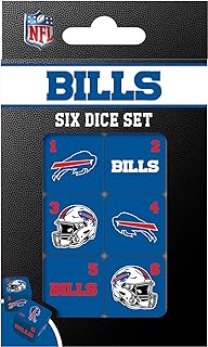Masterpieces Officially Licensed NFL Buffalo Bills - 6 Piece D6 Gaming Dice Set for Children and Adults