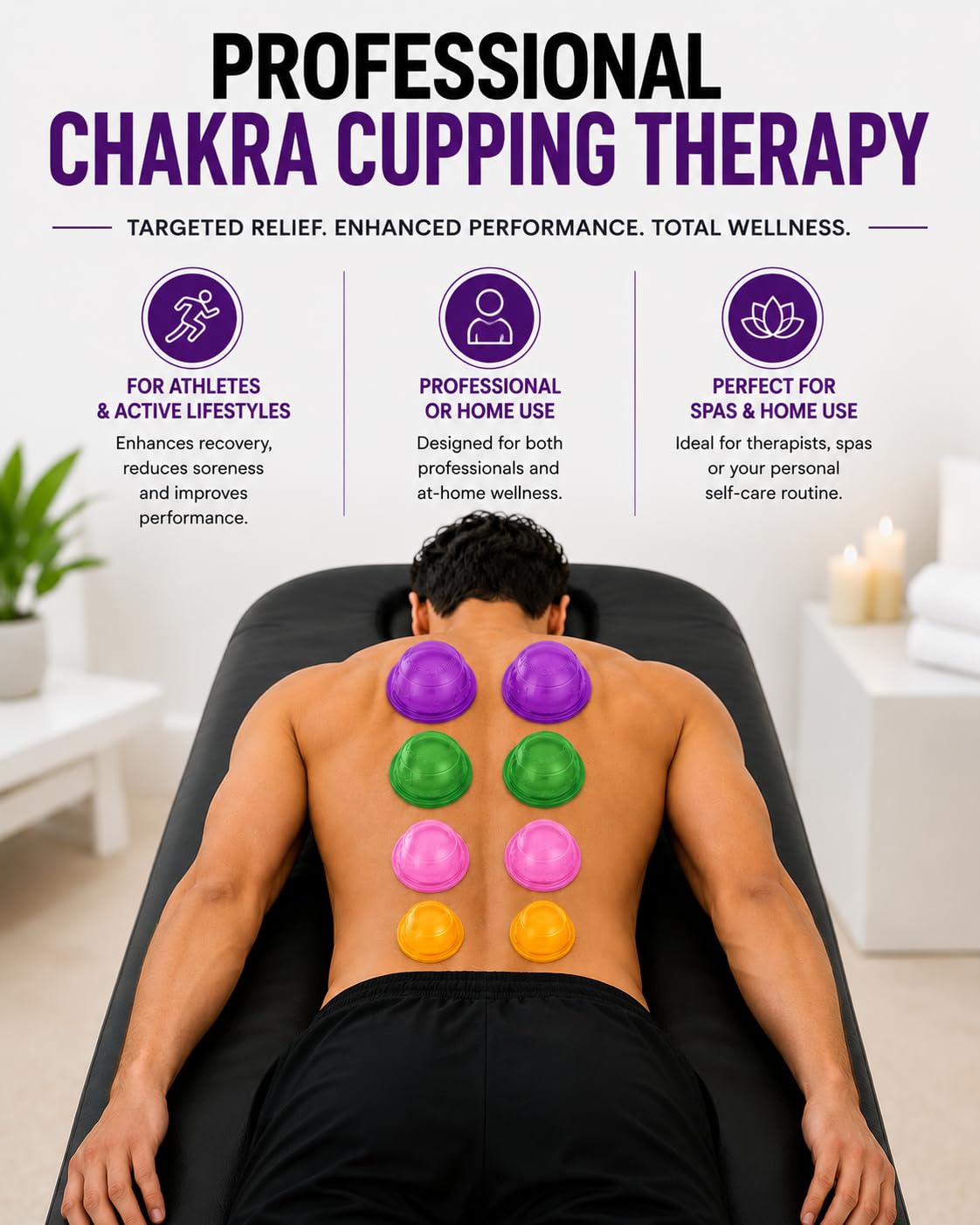 Lure Home Spa – Ionen-Energie-Schröpftherapie-Set: 10 Silikon-Cups – Am besten für statisches Schröpfen, Fuß- und Handreflexzonen, Arthritis, Muskel- und Gelenkschmerzen, Schultern, Rücken, Knie