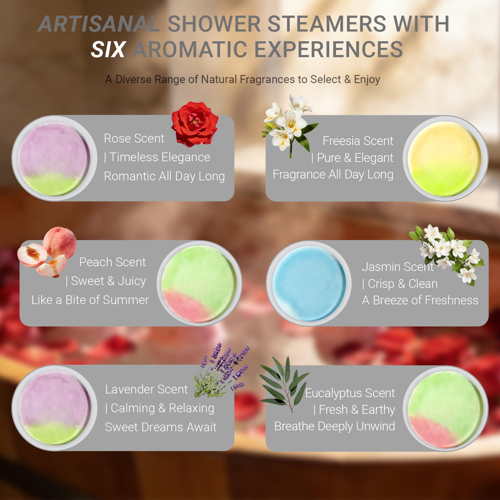 Aromatherapy Shower Steamers with Essential Oil Fragrance