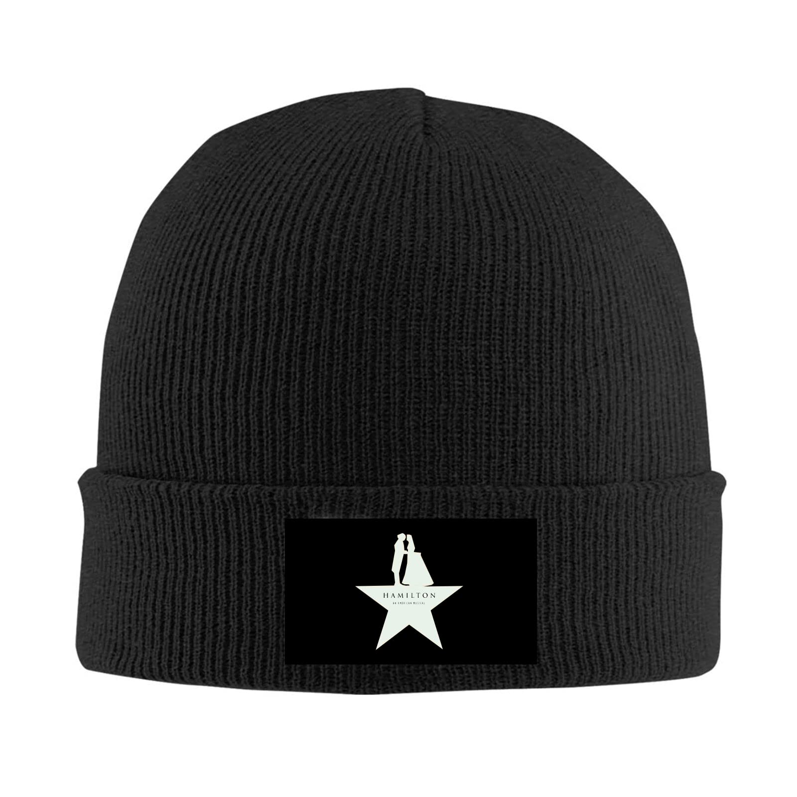 Kenwozi Men's Black Hamilton Musical Love Logo Fall In Love Fashion Hip Hop Cool Winter Knit Beanie Hat