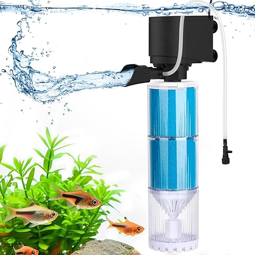 Filtro de acuario, filtro de tanque de peces con salida de burbujas ajustable, filtración ultra silenciosaoxigenacióncirculación y filtro de esponja