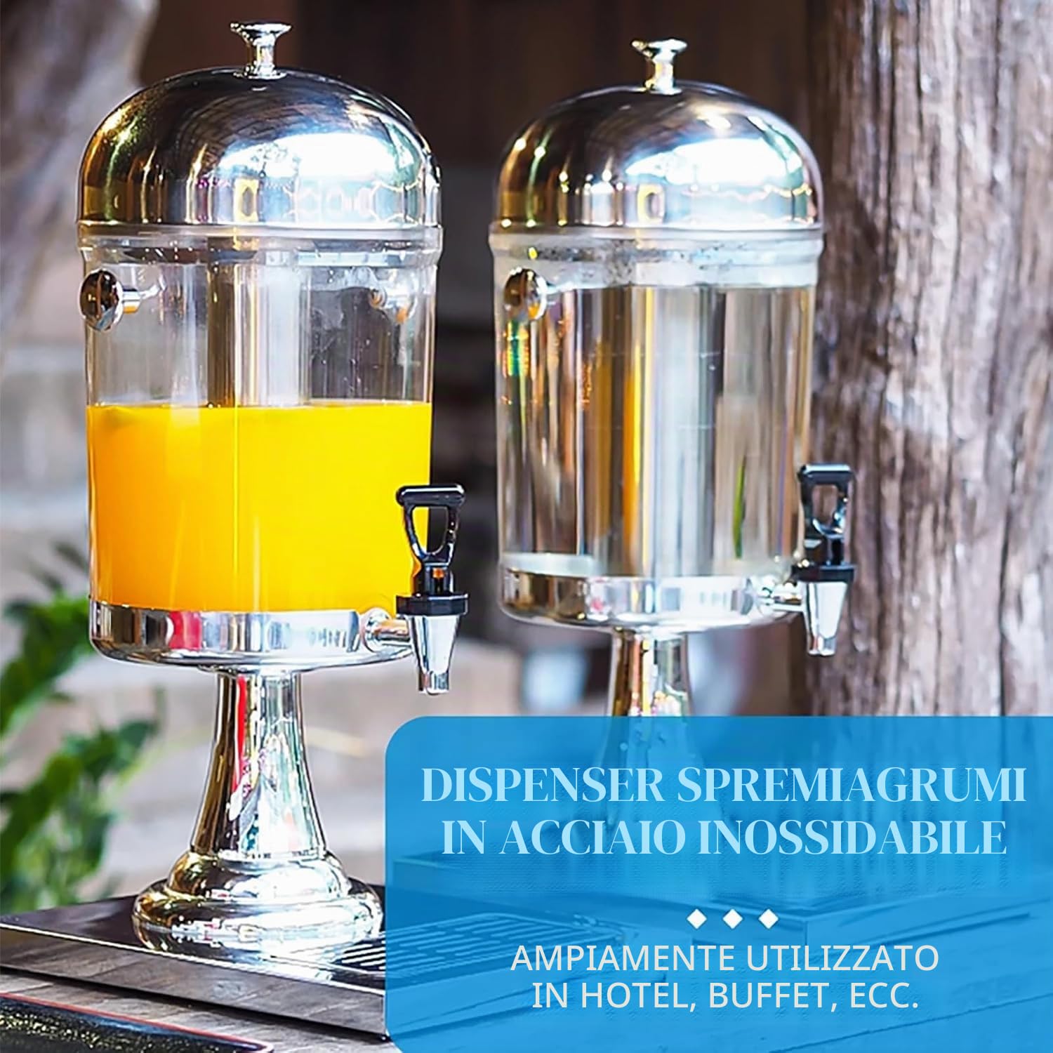Distributore di Bevande in Acciaio Inossidabile, Distributore di Succhi con Vassoio Antigoccia per Isolare/riscaldare/raffreddare Bevande di Birra, Adatto per Bar per Feste di Ristorante(d'argento)