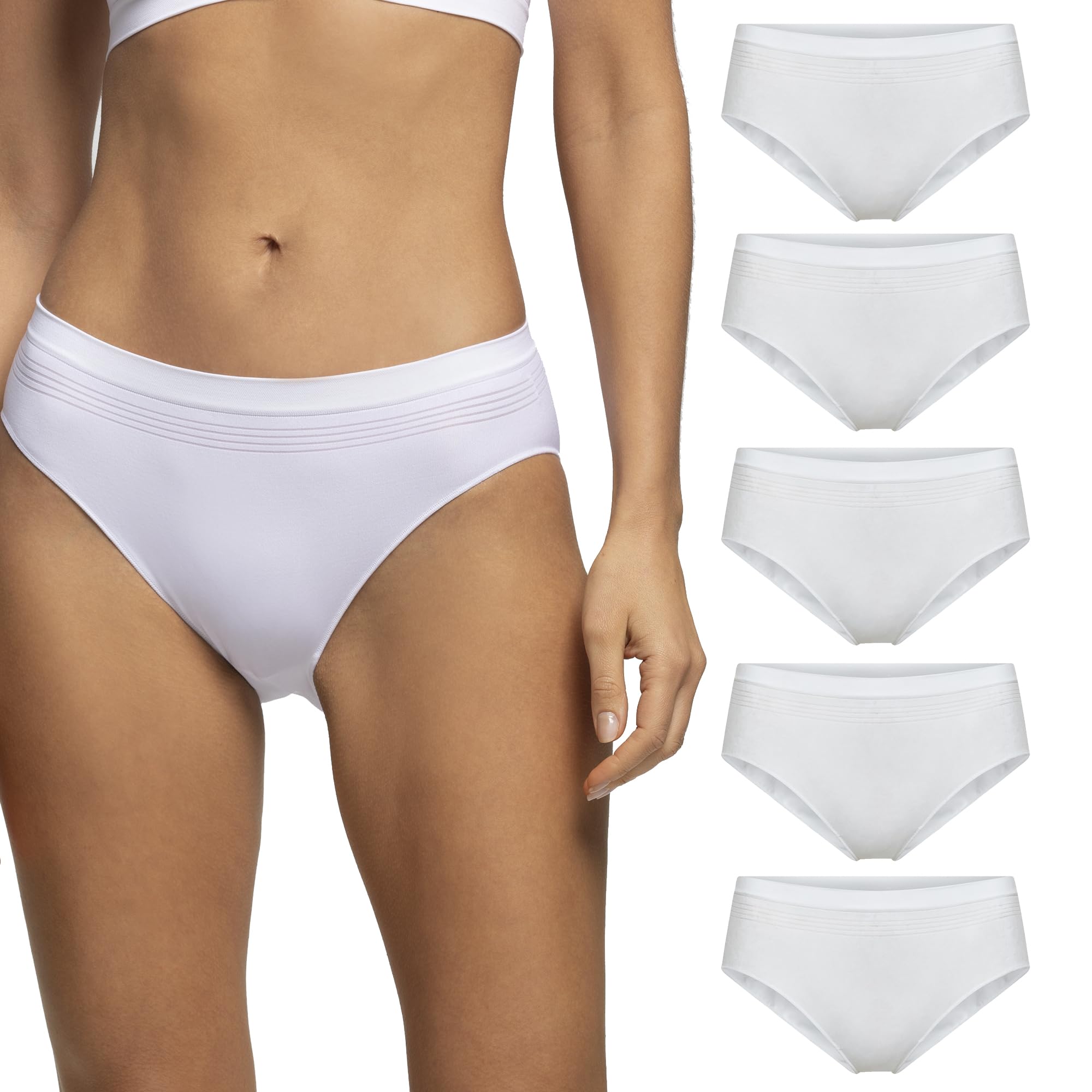 POMPEA Slip Seamless Ropa Interior (Pack de 5) para Mujer