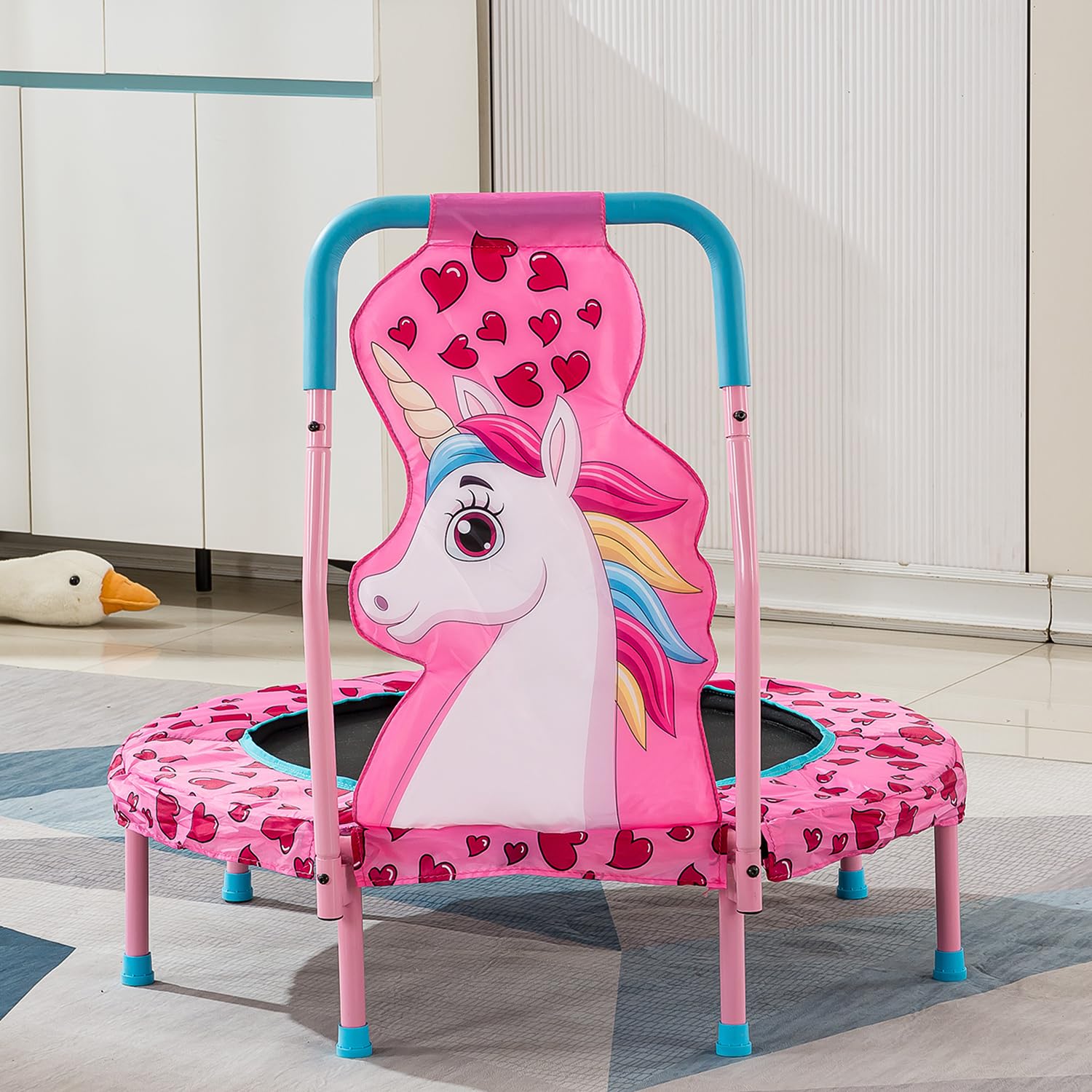 SSLine No-Gap 36'' Trampoline for Kids Toddler with Safety Pad, 36 inch Mini Trampoline with Heavy Duty Frame Indoor, Small Trampolines Max Load