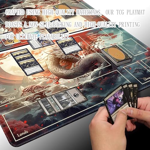 Miniatura 4 de MTG - Tapete de juego tamaño 24 x 14 pulgadas, bolsas de almacenamiento antideslizantes, impresión de respaldo, ideal para entusiastas de los juegos