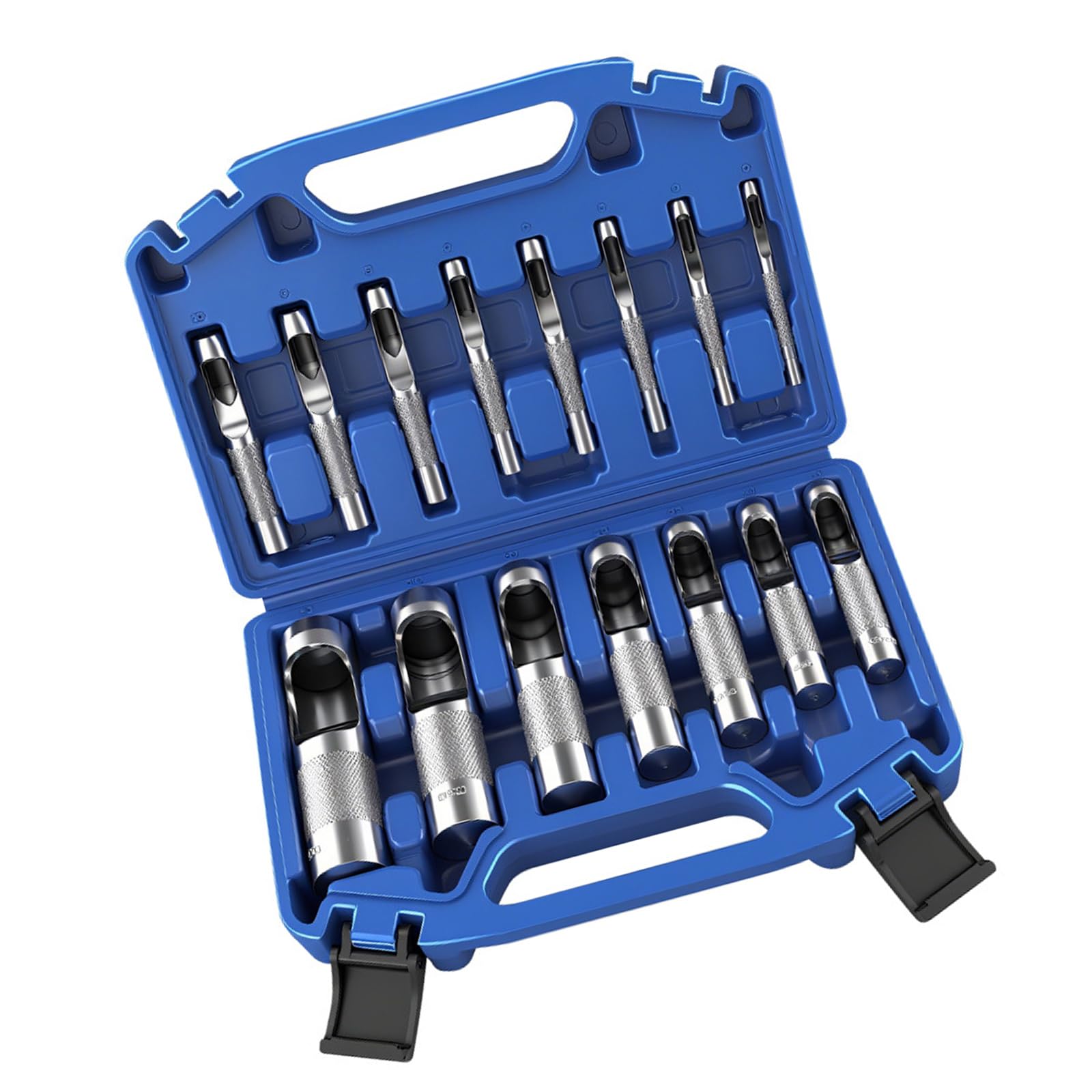 15-Piece High Carbon Steel Leather Punching Set with Storage Box for Belts, Watch Bands & Crafting Projects High Carbon Steel Punching Tool