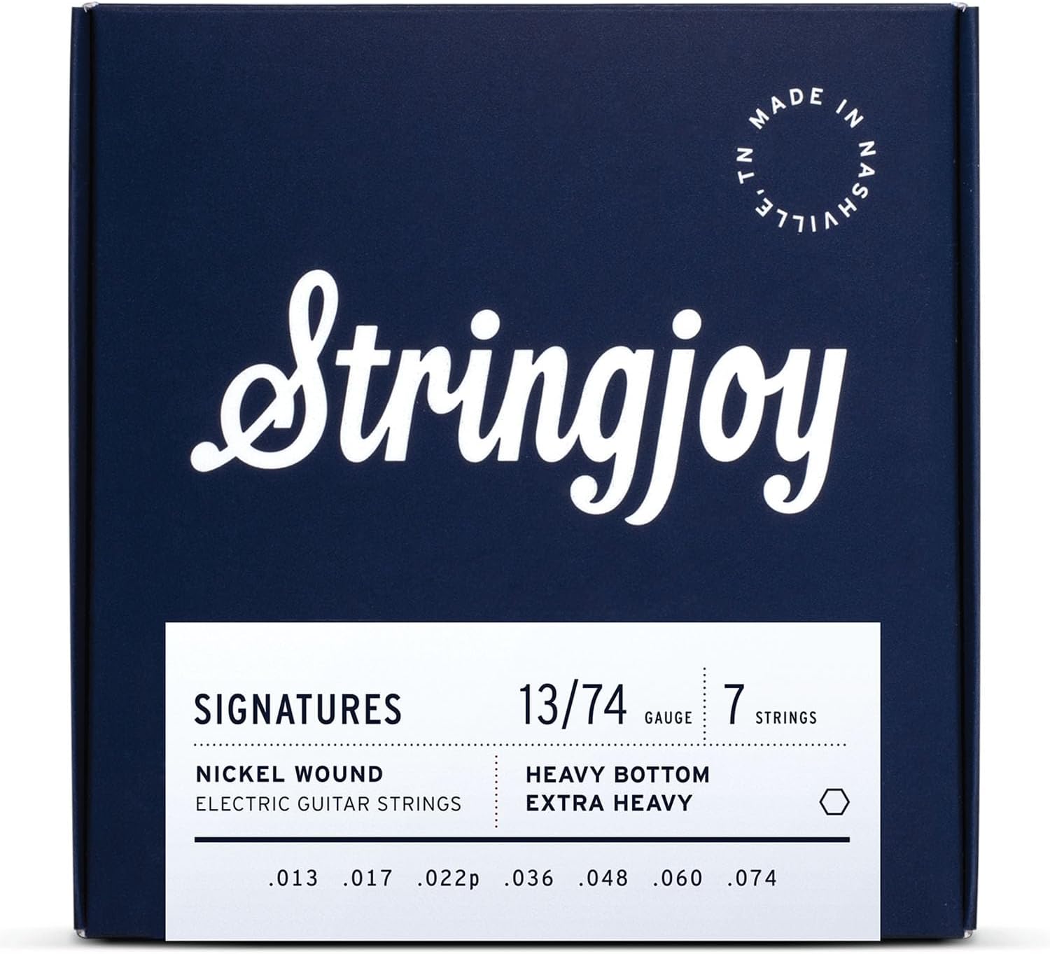 Stringjoy HVY137 7 String Signatures Nickel Electric Guitar Strings, (Heavy Bottom Extra Heavy Gauge, 13-74)