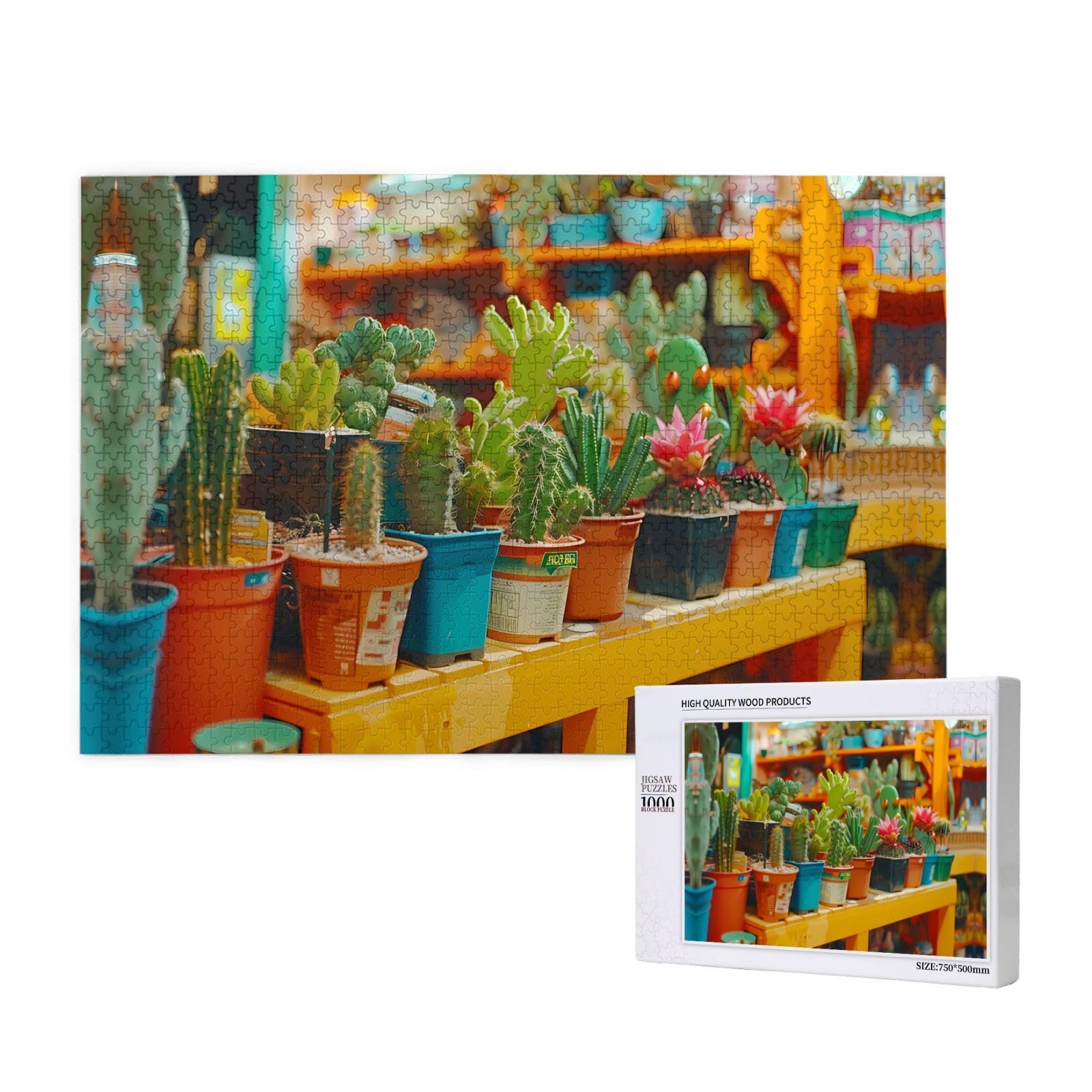 Rompecabezas de madera Cactus Collection de 1000 piezas para decoración moderna 8