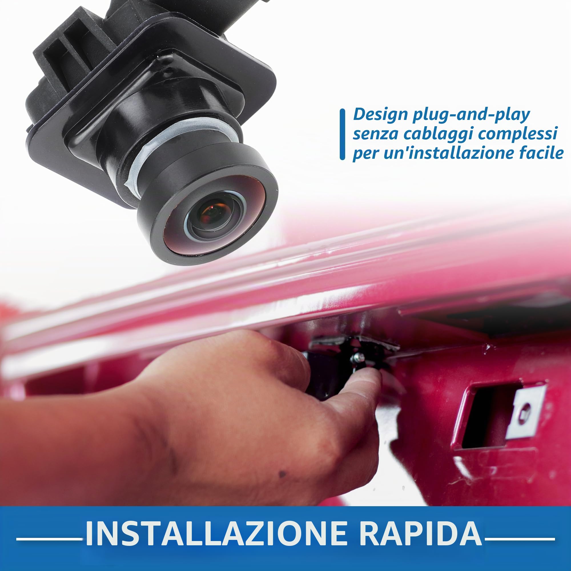 Telecamera Posteriore Per Ford Kuga 13-17 Retrocamera | Per Ford Kuga 2013-2017, Angolo 170°, Visione Notturna, IP68, HD 1920x1080, OE: EV4T-19G490-CA, Tensione 12-24V