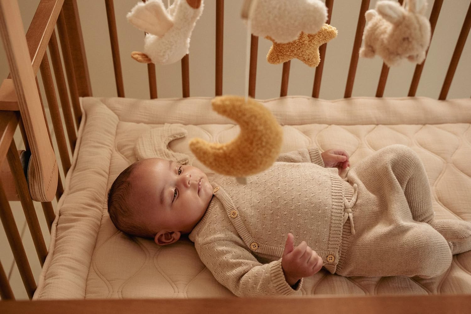 Little Dutch Mobile Musik Spieluhr mit Holz Halterung für Babybett - Newborn Naturals