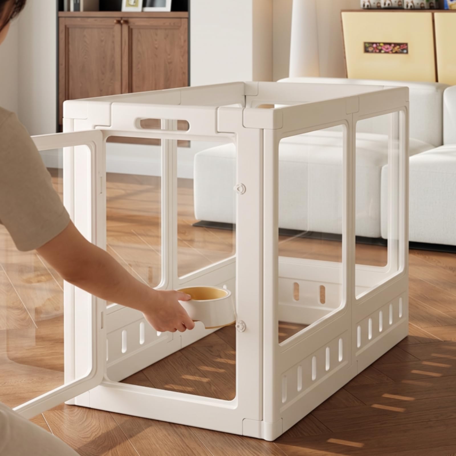 6 Pezzi Recinzione Modulare in Plastica, Larghezza Pannello 75 Cm, Confezione Da 6 Pezzi
