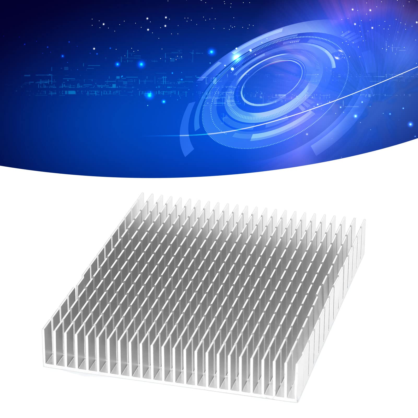 Dissipateur Thermique en Aluminium Dissipateur Thermique Refroidisseur en Aluminium Dissipateur Thermique de Refroidissement 150X120X20Mm pour Amplificateur Cpu Pcb Dissipateur