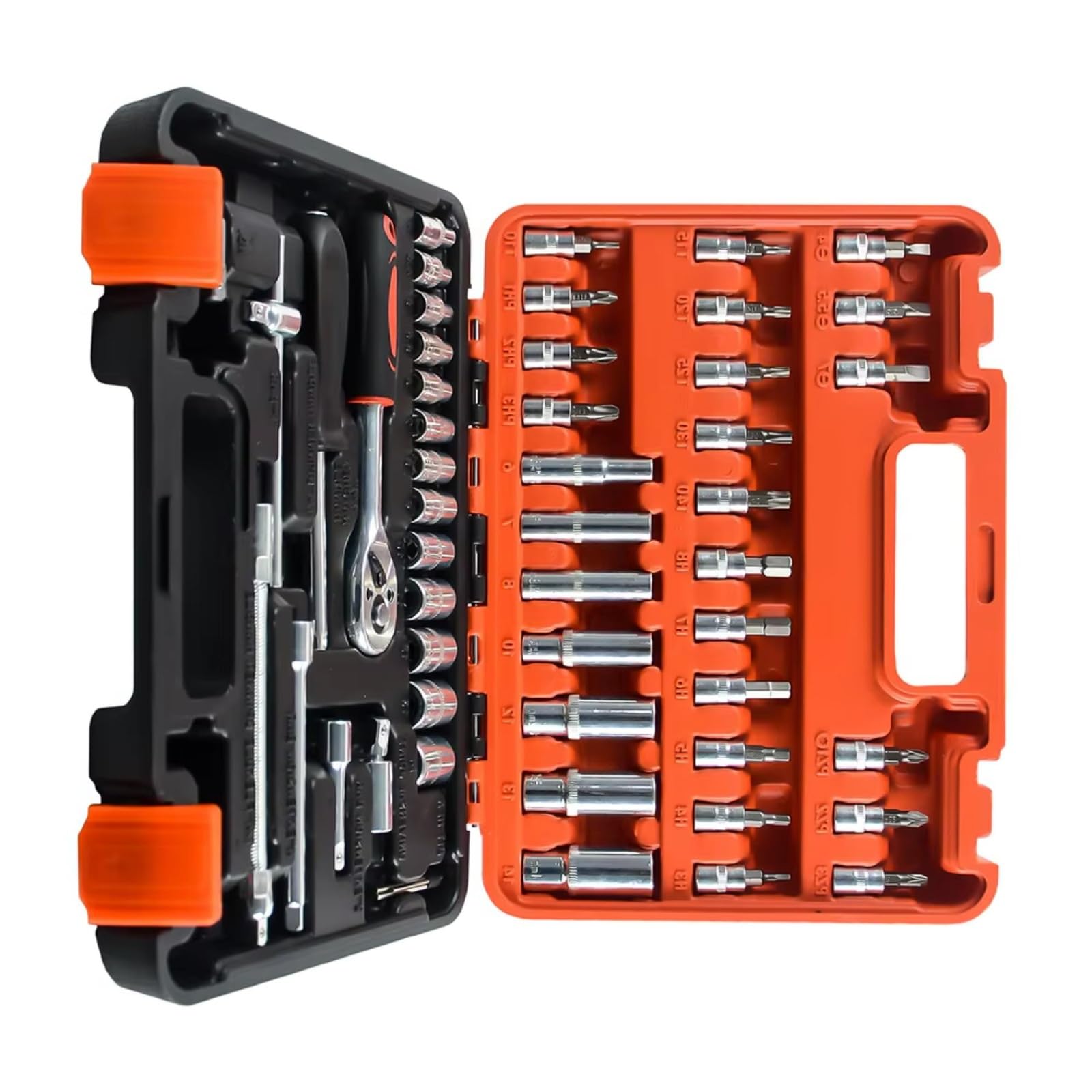 YNIYUJKL 53 Piece 1/4 Ratchet Wrench Set With Metric Drill Bits Bar Ultimate Tool Kit For Automotive Repair Professal Mechanics Diy Enthusiasts
