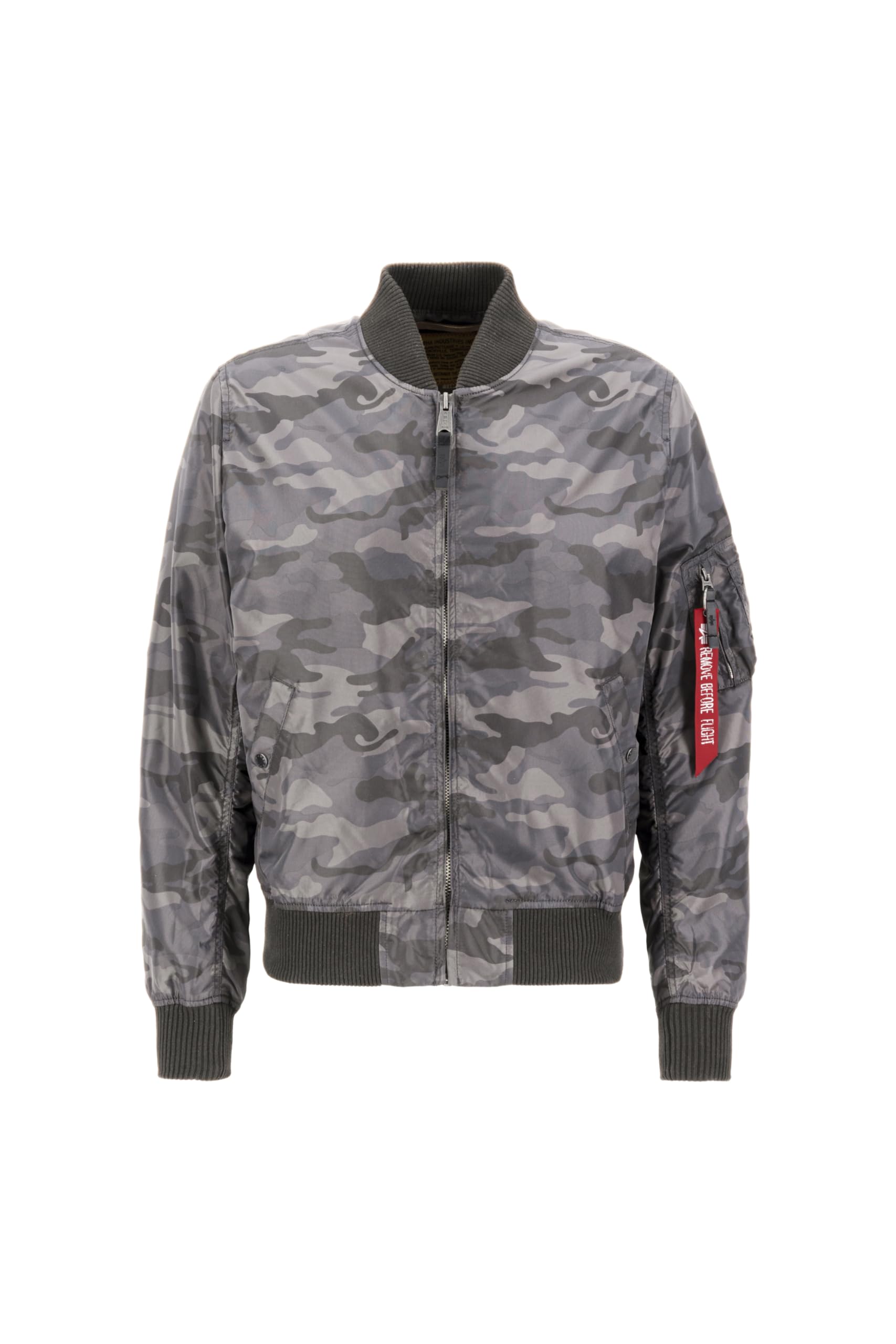 Alpha Industries MA-1 TT Camo Bomber Jacket for Men Grey : Amazon