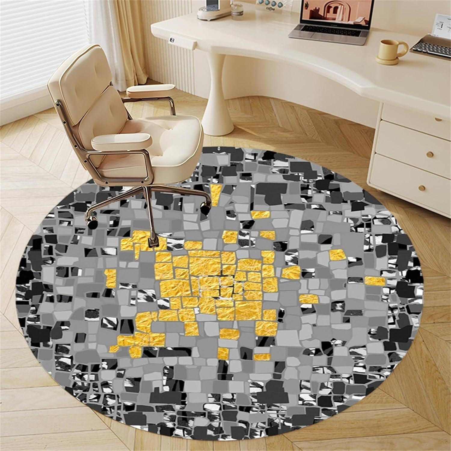 SSDDLZEQ Premium durable range Multifunctional Protective Mat For Round Computer Chairs, Suitable For Wooden Floors(A,140cm)