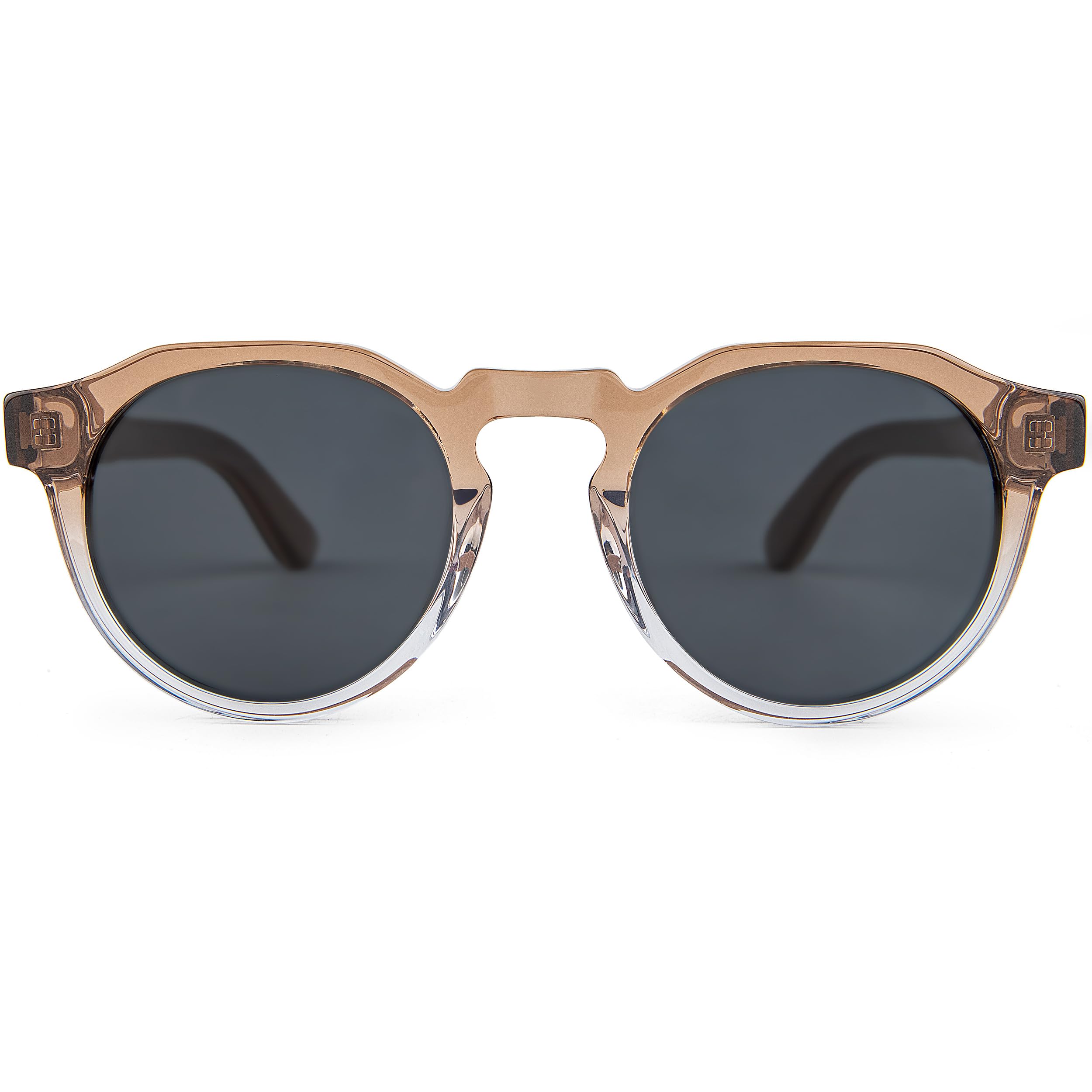 GOWOOD Occhiali da sole rotondi panto in legno uomo e donna | Occhiali premium polarizzati con aste in legno e telaio in acetato | Lenti scure UV400 | Occhiali da sole con protezione UV