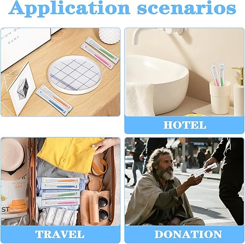 Miniatura 7 de Newday Paquete de 100 cepillos de dientes para niños a granel cerdas suaves con ventosa, incluye fundas de viaje, cepillos de dientes envueltos