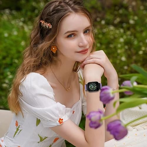 Miniatura 6 de AMAZ FIT - Paquete de 4 correas elásticas para reloj compatibles con GTS/GTS2/GTS 3/2e/2 mini/4 mini, nailon elástico de 0.787 pulgadas para Bip U