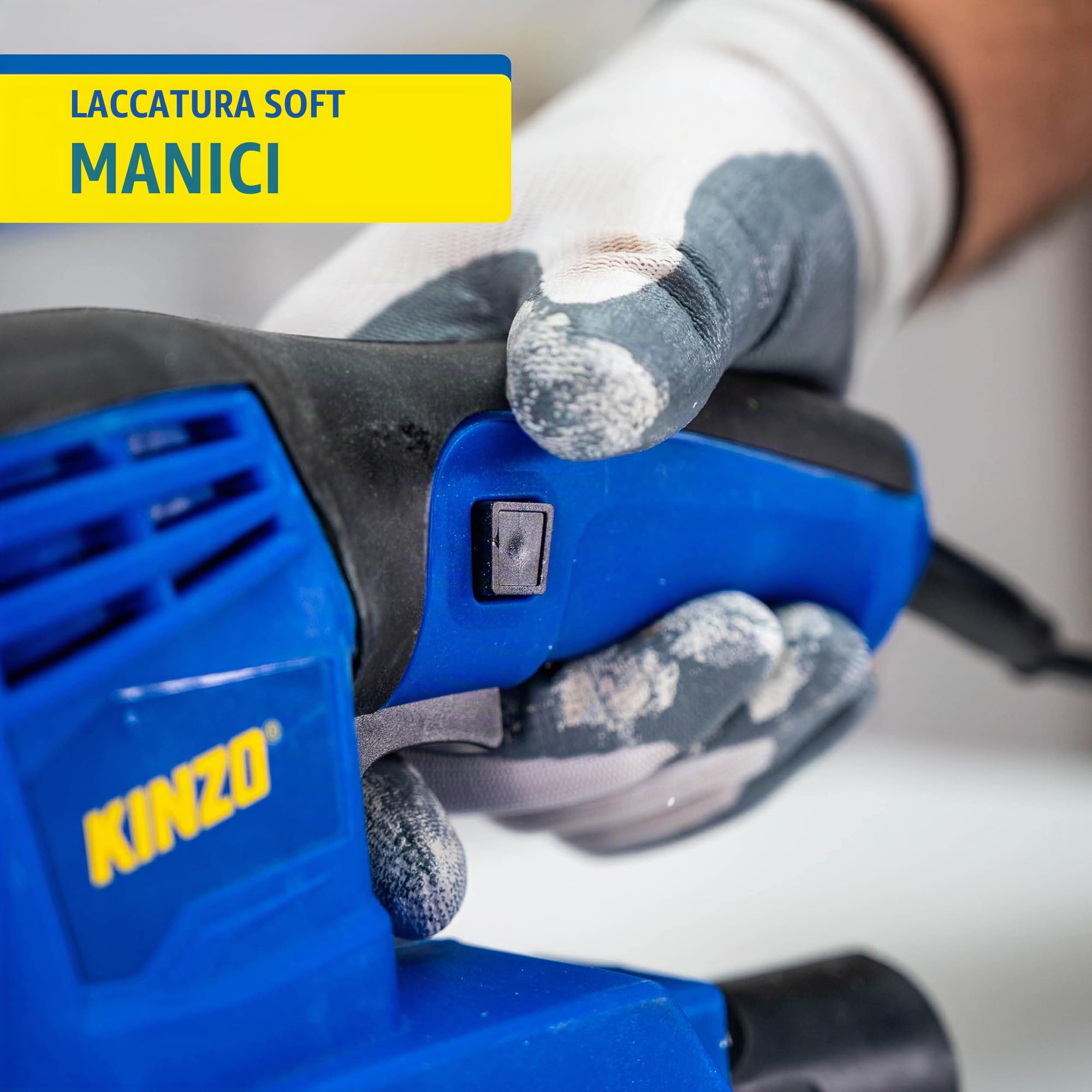 Kinzo Smerigliatrice – 230 V – Blu – Lavorazione del legno – Levigatrice orbitale