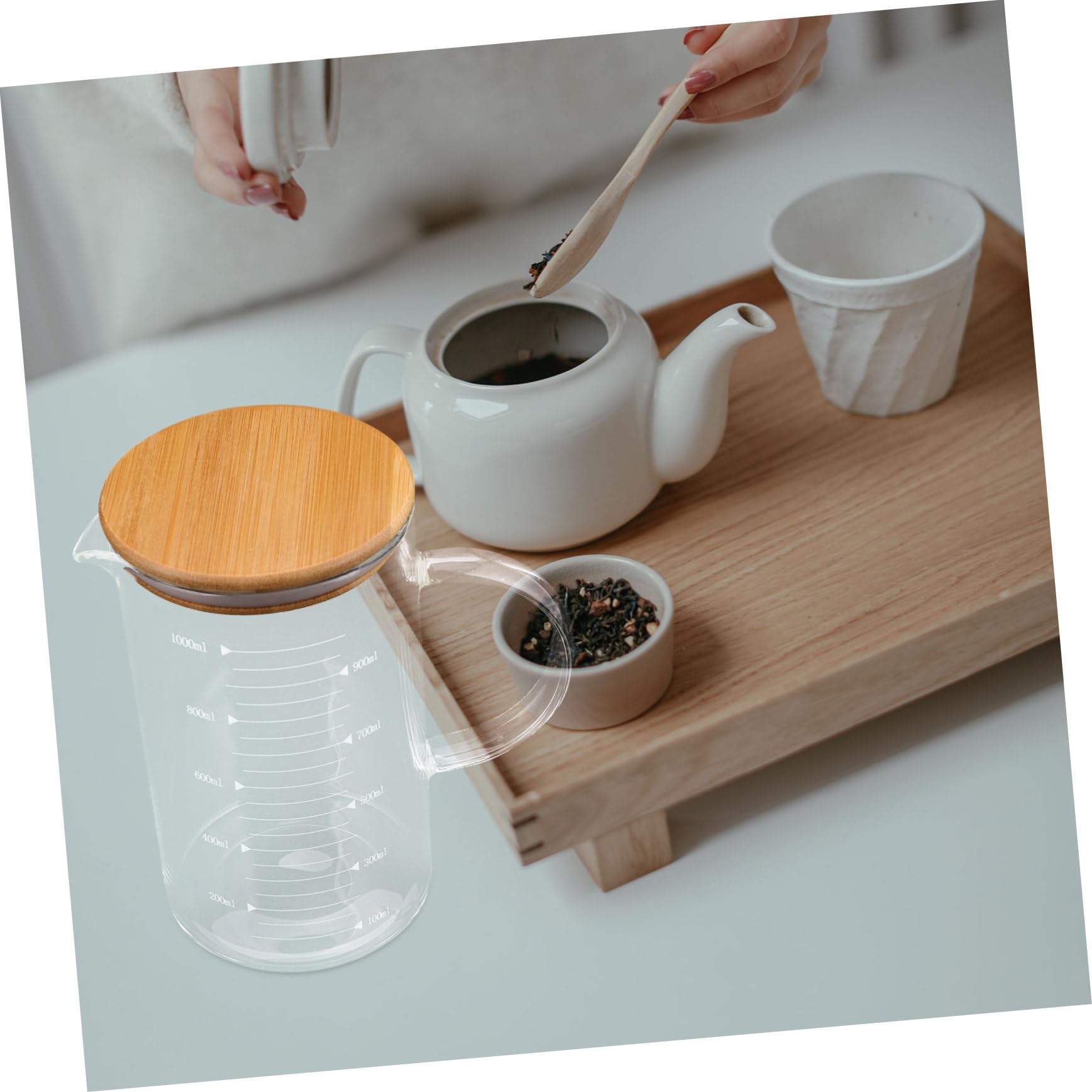 POPETPOP Tazza Con e Tazza Graduata in Vetro Per e Latte Contenitore Da Cucina Per Misurazioni Precise