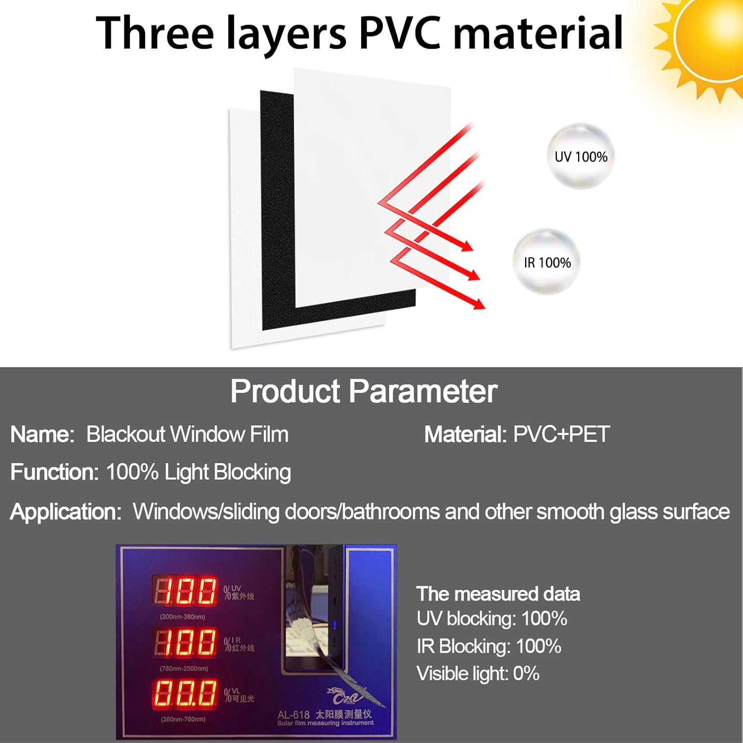 Shackcom White Total Blackout Window Film 23.6 X 78.7inch, Static Cling Window Covering, 100% Light Blocking Glass Opaque Film, Room Darkening Window Vinyl for Privacy Day Sleep Sun Blocking