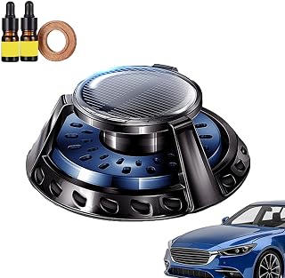 Solar Car Air Freshener, Solar Car Aromatherapy Diffuser Påfyllningsbar | Roterande för bil, interiör,