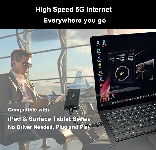 Miniatura 7 de Tri Cascade VOS 5G Cellular Travel Internet, Qualcomm Snapdragon X55 5G Modem-RF Full 5G Spectrum System Acceso Global Compatible con macOS, iPadOS,