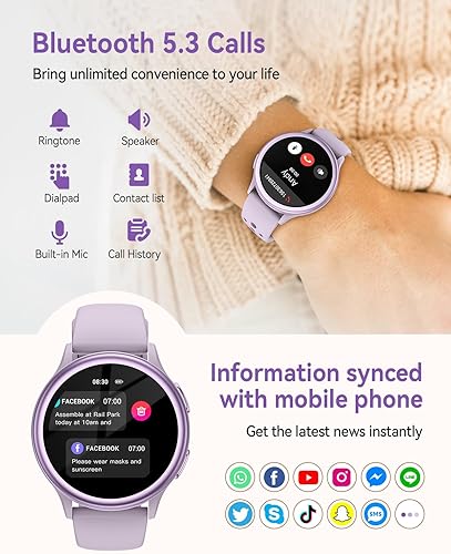 Miniatura 6 de Relojes inteligentes para mujer (respuestahacer llamadas), monitor de actividad de pantalla AMOLED de 1.27 pulgadas con monitor de frecuencia