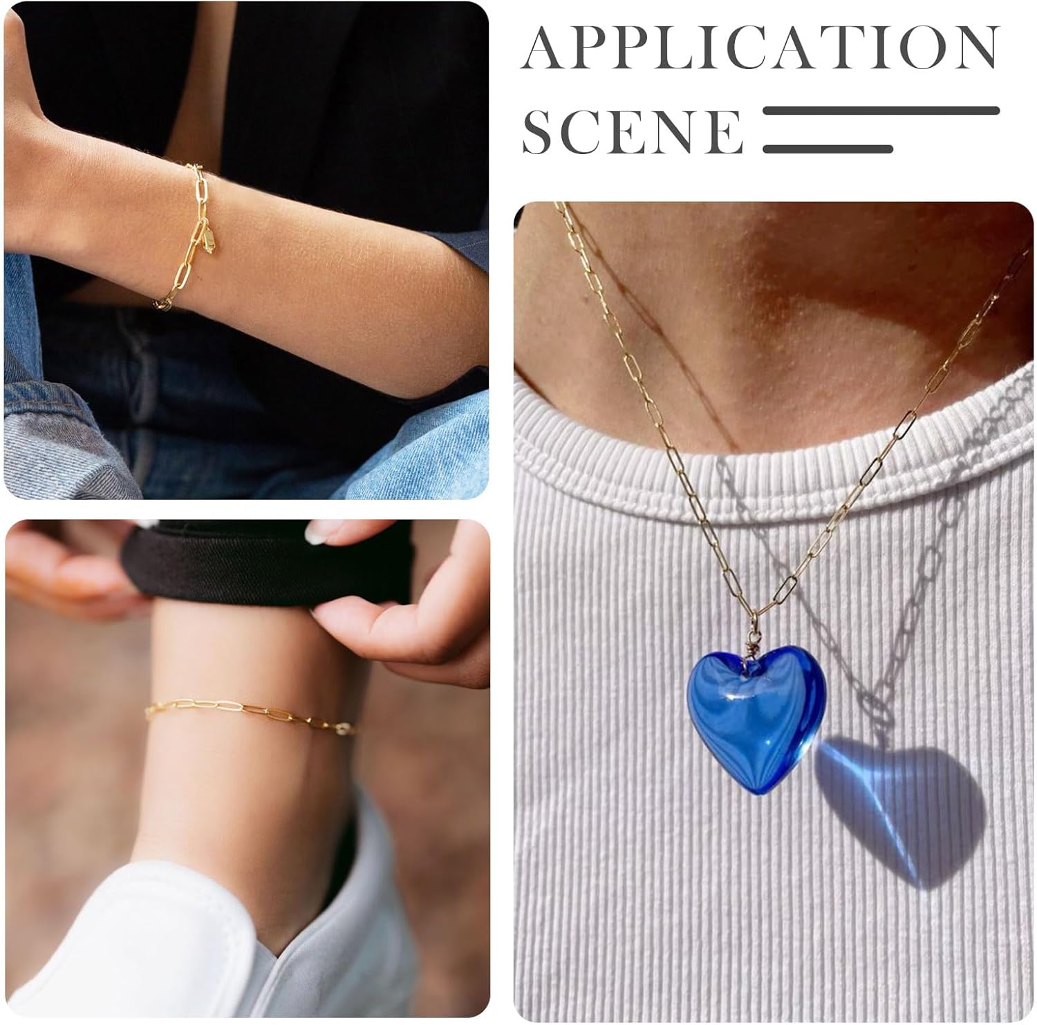 Pandahall 16.4 Ft 18K Gold Plated Paperclip Chains Stainless Steel Chains 9.7x4.2x1mm Gold Link Chains Kits with Lobster Clasps Jump Rings for DIY Bracelet Necklace Jewelry Making - Image 5