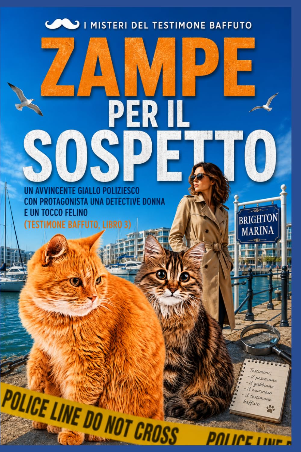 ZAMPE PER IL SOSPETTO: Un avvincente giallo poliziesco con protagonista una detective donna e un tocco felino (Testimone baffuto, Libro 3) (I misteri del testimone baffuto)