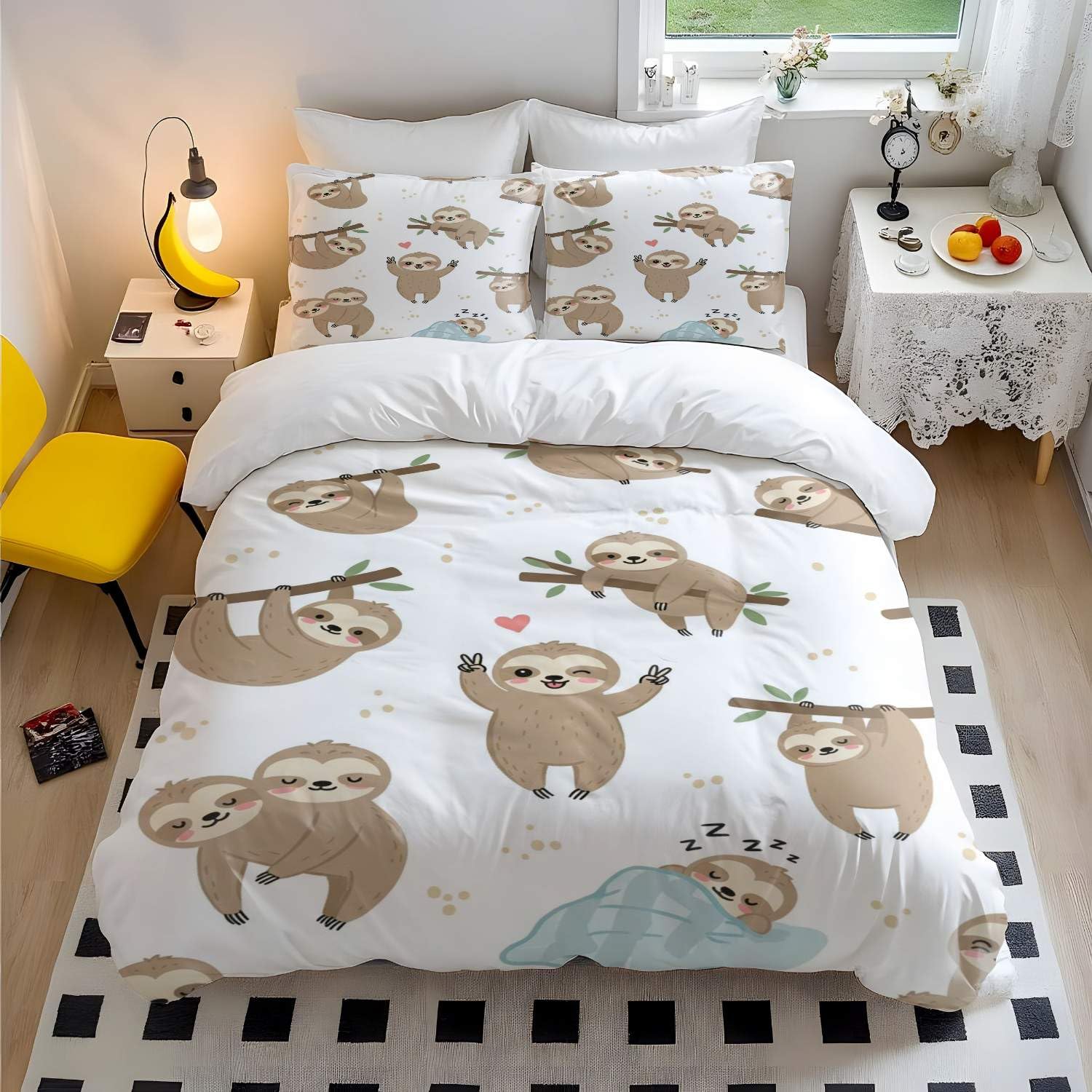 Housse de couette paresseux respirante pour lit enfant simple cocooning